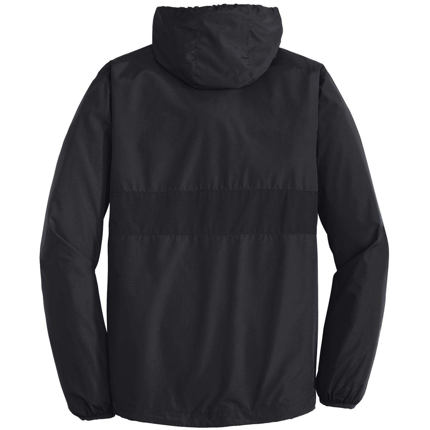 SportTek JST65 Zipped Pocket Anorak Black/Black Full Source