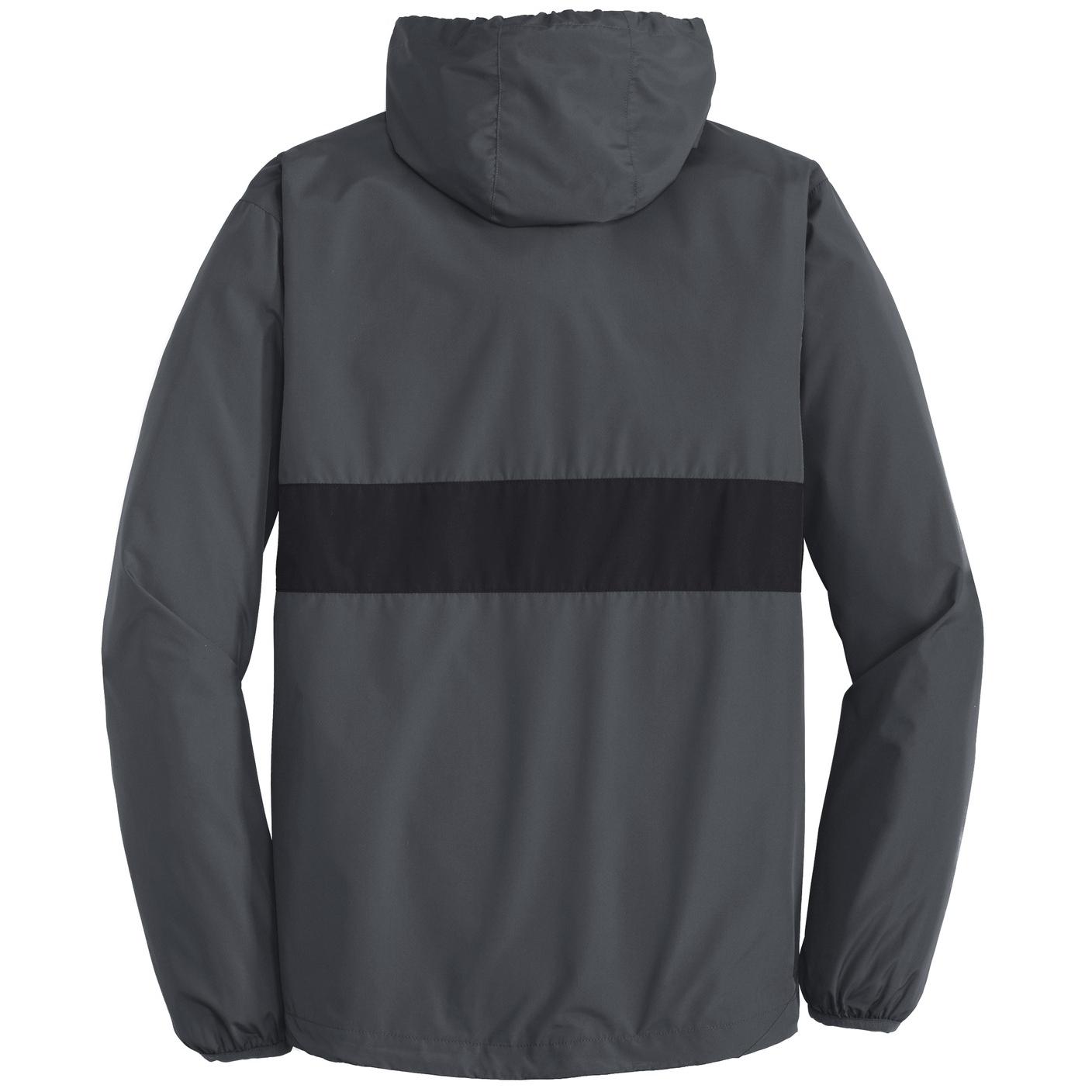 SportTek JST65 Zipped Pocket Anorak Graphite Grey/Black Full Source