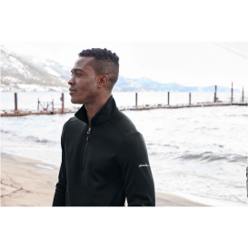 Eddie Bauer EB2360 Smooth Mid Layer Fleece 1/2-Zip - Black