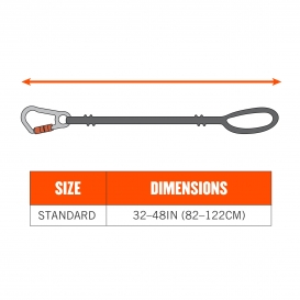 Ergodyne Squids 3105 Single Carabiner Tool Lanyard - Black