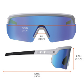 Ergodyne Aegir 55211 Safety Glasses - Matte Gray Frame - Color Enhancing Mirror Ice Blue Lens