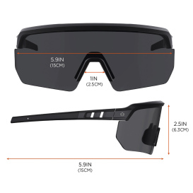Ergodyne Aegir 55221 Safety Glasses - Matte Black Frame - Enhanced Anti-Fog Smoke Lens