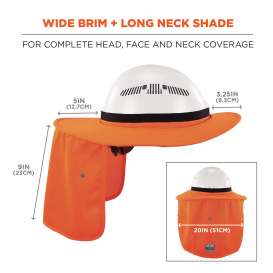 Ergodyne Chill-Its 6661 Universal Hard Hat Brim with Neck Shade - Orange