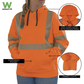 Ergodyne GloWear 8304W Type R Class 3 Women\'s Performance Hooded Sweatshirt - Orange