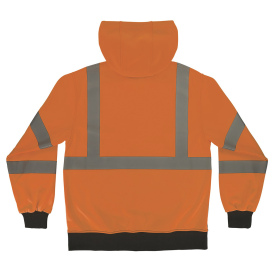 Ergodyne GloWear 8311BK Type R Class 3 Essential Black Bottom Hooded Sweatshirt - Orange