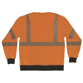 Ergodyne GloWear 8318BK Type R Class 3 Performance Black Bottom Zipper Hooded Sweatshirt - Orange