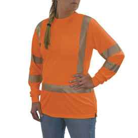 Ergodyne GloWear 8387 Type R Class 3 Performance Long Sleeve T-Shirt - Orange