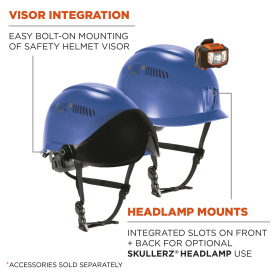 Ergodyne Skullerz 8977 Type 2 Class C Safety Helmet with Adjustable Venting - Blue