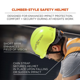 Ergodyne Skullerz 8977 Type 2 Class C Safety Helmet with Adjustable Venting - Yellow/Lime