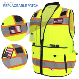 Global Glove GLO-096 FrogWear Type R Class 2 Premium Surveyor Safety Vest