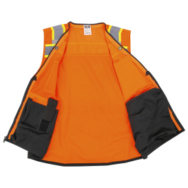 Radians SV51B-2Z Type R Class 2 Black Bottom Two-Tone Surveyor Safety Vest - Orange