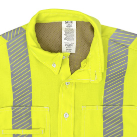 Neese VTS5VSH3FY Tecasafe One Type R Class 3 5.7 oz Vented FR Shirt - Fluorescent Yellow