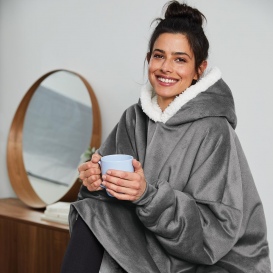 Port Authority BP41 Mountain Lodge Wearable Blanket - Hearth Grey