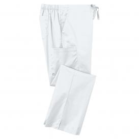 Wink WW4750P Women\'s Petite WorkFlex Flare Leg Cargo Pocket Scrub Pants - White