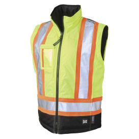 Tough Duck SJ461 Type R Class 3 Women\'s Poly Oxford 5-in-1 Safety Jacket - Yellow/Lime