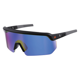 Ergodyne Aegir 55007 Safety Glasses - Black Frame - Blue Mirror Lens