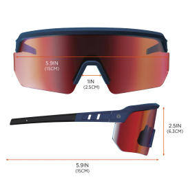 Ergodyne Aegir 55230 Safety Glasses - Matte Blue Frame - Color Enhancing Mirror Red Lens