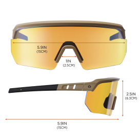 Ergodyne Aegir 55232 Safety Glasses - Matte Desert Frame - Color Enhancing Mirror Yellow Lens