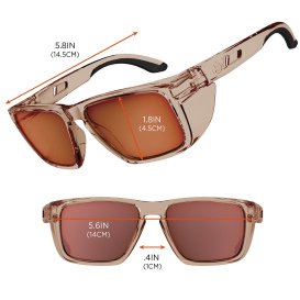 Ergodyne Sixten 58241 Safety Glasses - Tan Frame - Polarized Bronze Mirror Anti-Fog Lens