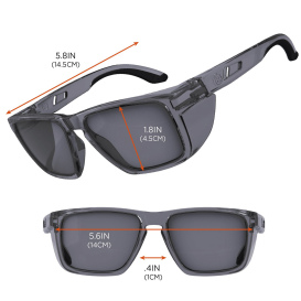 Ergodyne Sixten 58260 Safety Glasses - Smoke Frame - Gray Polarized Anti-Fog Lens