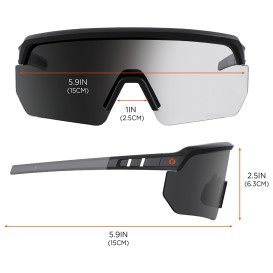 Ergodyne Aegir 58310 Anti Scratch Safety Glasses - Black Frame - Photochromic Anti-Fog Lens