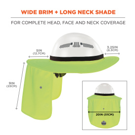 Ergodyne Chill-Its 6661 Universal Hard Hat Brim with Neck Shade - Lime
