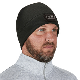 Ergodyne N-Ferno 6801 Winter Skull Cap with LED Rechargable Light - Black