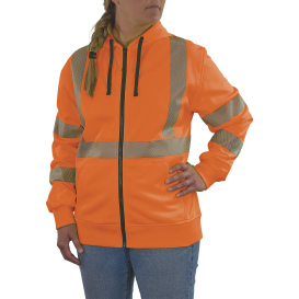 Ergodyne GloWear 8305W Type R Class 3 Women\'s Performance Hooded Zip-Up Sweatshirt - Orange