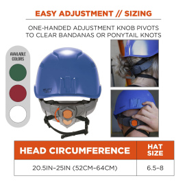 Ergodyne Skullerz 8977 Type 2 Class C Safety Helmet with Adjustable Venting - Blue
