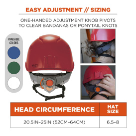 Ergodyne Skullerz 8977 Type 2 Class C Safety Helmet with Adjustable Venting - Red