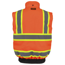 Radians SJ511B-3ZOS Type R Class 3 Black Bottom Hooded Bomber - Hi-Viz Orange