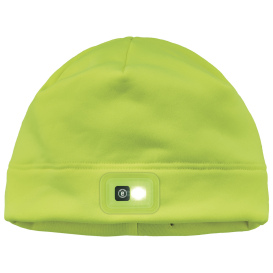 Ergodyne N-Ferno 6801 Winter Skull Cap with LED Rechargable Light - Lime