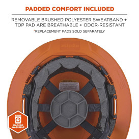 Ergodyne Skullerz 8963 Type II Class E Full Brim Safety Helmet - Ratchet Suspension - Orange