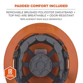 Ergodyne Skullerz 8964 Type II Class C Full Brim Safety Helmet - Ratchet Suspension - Orange