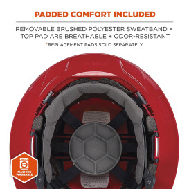Ergodyne Skullerz 8964 Type II Class C Full Brim Safety Helmet - Ratchet Suspension - Red