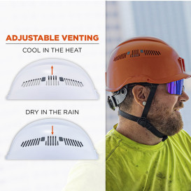 Ergodyne Skullerz 8977 Type 2 Class C Safety Helmet with Adjustable Venting - Orange