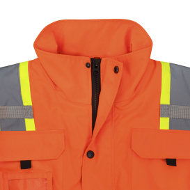Radians SJ511B-3ZOS Type R Class 3 Black Bottom Hooded Bomber - Hi-Viz Orange