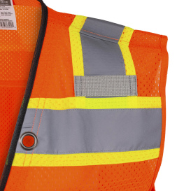 Radians SV51B-2Z Type R Class 2 Black Bottom Two-Tone Surveyor Safety Vest - Orange