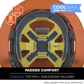 Ergodyne Skullerz 8964 Type II Class C Full Brim Safety Helmet with Mips - Ratchet Suspension - Orange