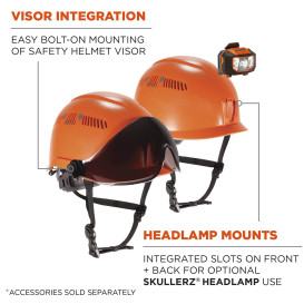 Ergodyne Skullerz 8977 Type 2 Class C Safety Helmet with Adjustable Venting - Orange
