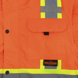 Radians SJ511B-3ZOS Type R Class 3 Black Bottom Hooded Bomber - Hi-Viz Orange