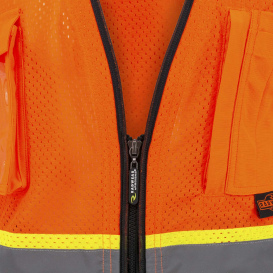 Radians SV51B-2Z Type R Class 2 Black Bottom Two-Tone Surveyor Safety Vest - Orange