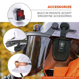 Ergodyne Skullerz 8964 Type II Class C Full Brim Safety Helmet - Ratchet Suspension - Orange