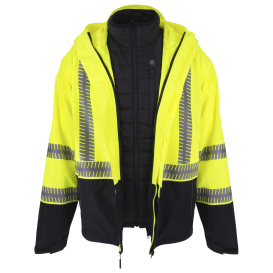 DEWALT DRW21-3ZGR Type R Class 3 Ripstop Wind and Rain Safety Jacket